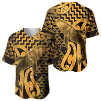 Humpback Whale Matariki New Zealand Baseball Jersey NZ Maori Paikea Poutama Luxury Gold LT14 - Polynesian Pride