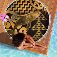 Humpback Whale Matariki New Zealand Beach Blanket NZ Maori Paikea Poutama Luxury Gold LT14 - Polynesian Pride