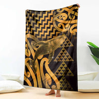 Humpback Whale Matariki New Zealand Blanket NZ Maori Paikea Poutama Luxury Gold LT14 - Polynesian Pride