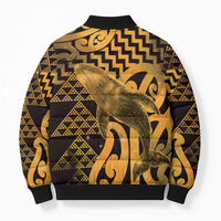 Humpback Whale Matariki New Zealand Bomber Puffer Jacket NZ Maori Paikea Poutama Luxury Gold LT14 - Polynesian Pride