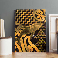 Humpback Whale Matariki New Zealand Canvas Wall Art NZ Maori Paikea Poutama Luxury Gold LT14 - Polynesian Pride