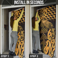 Humpback Whale Matariki New Zealand Door Cover NZ Maori Paikea Poutama Luxury Gold LT14 - Polynesian Pride