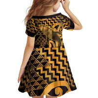 Humpback Whale Matariki New Zealand Family Matching Puletasi and Hawaiian Shirt NZ Maori Paikea Poutama Luxury Gold LT14 - Polynesian Pride
