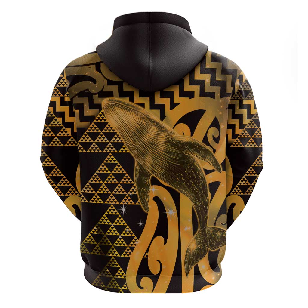 Humpback Whale Matariki New Zealand Hoodie NZ Maori Paikea Poutama Luxury Gold LT14 - Polynesian Pride