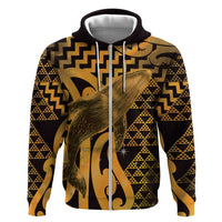 Humpback Whale Matariki New Zealand Hoodie NZ Maori Paikea Poutama Luxury Gold LT14 Zip Hoodie Gold - Polynesian Pride