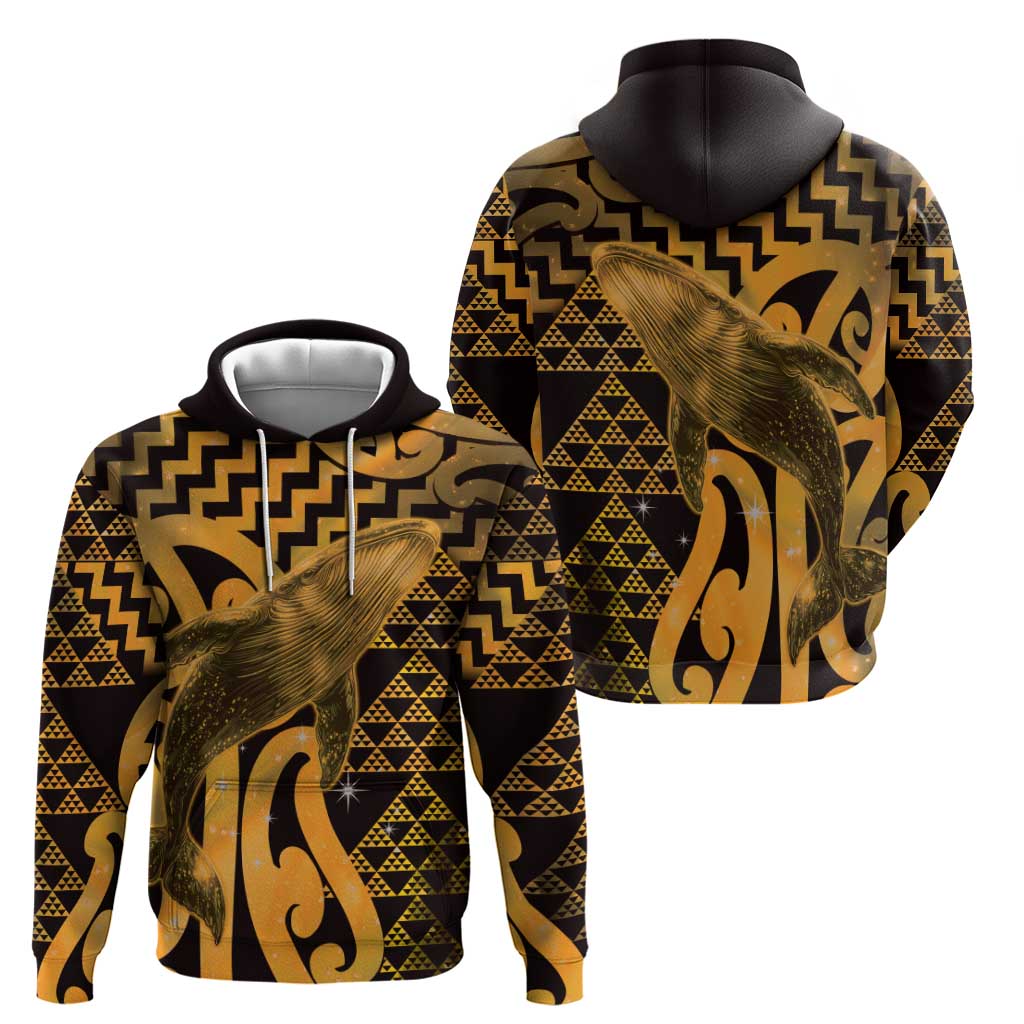 Humpback Whale Matariki New Zealand Hoodie NZ Maori Paikea Poutama Luxury Gold LT14 - Polynesian Pride