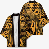 Humpback Whale Matariki New Zealand Kimono NZ Maori Paikea Poutama Luxury Gold LT14 - Polynesian Pride
