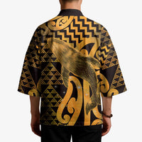 Humpback Whale Matariki New Zealand Kimono NZ Maori Paikea Poutama Luxury Gold LT14 - Polynesian Pride