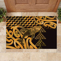 Humpback Whale Matariki New Zealand Rubber Doormat NZ Maori Paikea Poutama Luxury Gold LT14 Gold - Polynesian Pride
