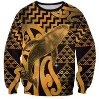 Humpback Whale Matariki New Zealand Sweatshirt NZ Maori Paikea Poutama Luxury Gold LT14 Unisex Gold - Polynesian Pride
