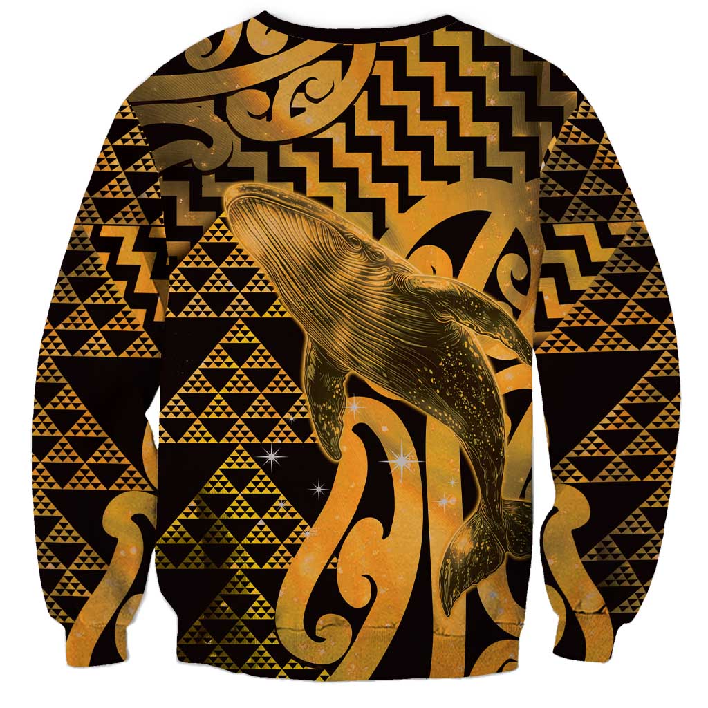 Humpback Whale Matariki New Zealand Sweatshirt NZ Maori Paikea Poutama Luxury Gold LT14 - Polynesian Pride