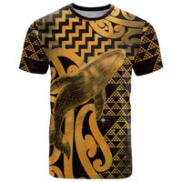 Humpback Whale Matariki New Zealand T Shirt NZ Maori Paikea Poutama Luxury Gold LT14 Gold - Polynesian Pride