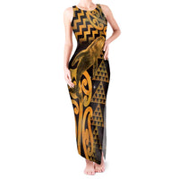 Humpback Whale Matariki New Zealand Tank Maxi Dress NZ Maori Paikea Poutama Luxury Gold