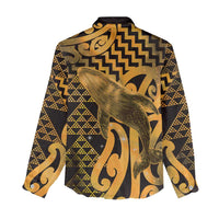 Humpback Whale Matariki New Zealand Women Casual Shirt NZ Maori Paikea Poutama Luxury Gold LT14 - Polynesian Pride