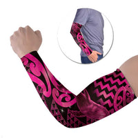 Humpback Whale Matariki New Zealand Arm Sleeves NZ Maori Paikea Poutama Luxury Pink LT14 Set of 2 Pink - Polynesian Pride