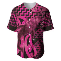 Humpback Whale Matariki New Zealand Baseball Jersey NZ Maori Paikea Poutama Luxury Pink LT14 Pink - Polynesian Pride