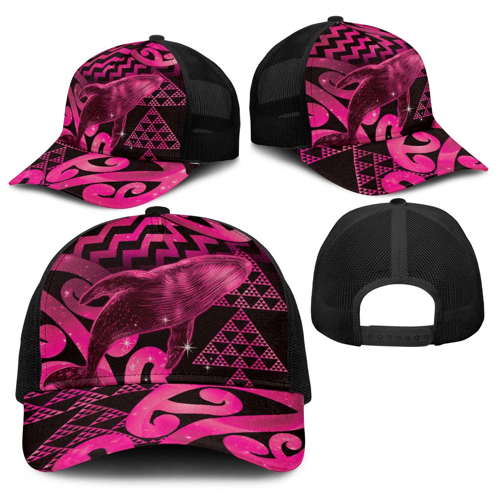 Humpback Whale Matariki New Zealand Baseball Net Cap NZ Maori Paikea Poutama Luxury Pink LT14 - Polynesian Pride