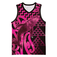 Humpback Whale Matariki New Zealand Basketball Jersey NZ Maori Paikea Poutama Luxury Pink LT14 Unisex Pink - Polynesian Pride