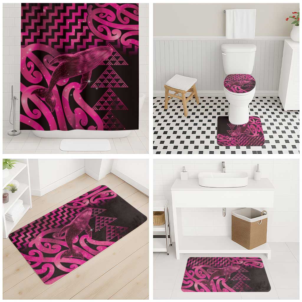 Humpback Whale Matariki New Zealand Bathroom Set NZ Maori Paikea Poutama Luxury Pink LT14 - Polynesian Pride