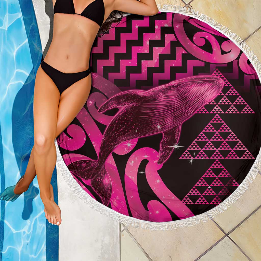 Humpback Whale Matariki New Zealand Beach Blanket NZ Maori Paikea Poutama Luxury Pink LT14 - Polynesian Pride