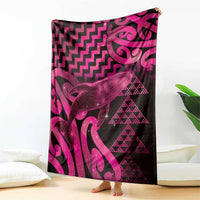 Humpback Whale Matariki New Zealand Blanket NZ Maori Paikea Poutama Luxury Pink LT14 - Polynesian Pride