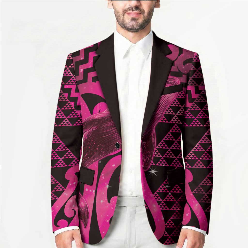 Humpback Whale Matariki New Zealand Blazer NZ Maori Paikea Poutama Luxury Pink LT14 - Polynesian Pride