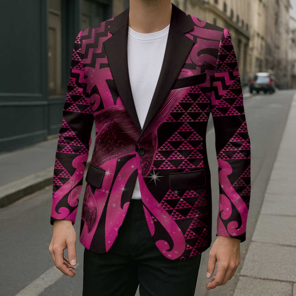 Humpback Whale Matariki New Zealand Blazer NZ Maori Paikea Poutama Luxury Pink LT14 - Polynesian Pride