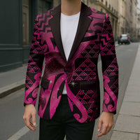 Humpback Whale Matariki New Zealand Blazer NZ Maori Paikea Poutama Luxury Pink LT14 - Polynesian Pride