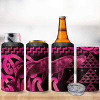 Humpback Whale Matariki New Zealand 4 in 1 Can Cooler Tumbler NZ Maori Paikea Poutama Luxury Pink