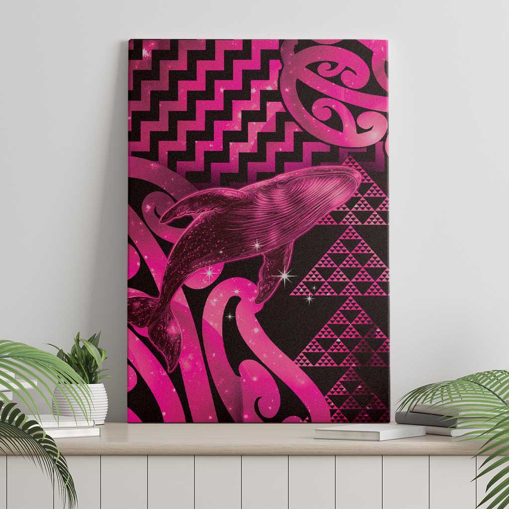 Humpback Whale Matariki New Zealand Canvas Wall Art NZ Maori Paikea Poutama Luxury Pink LT14 - Polynesian Pride
