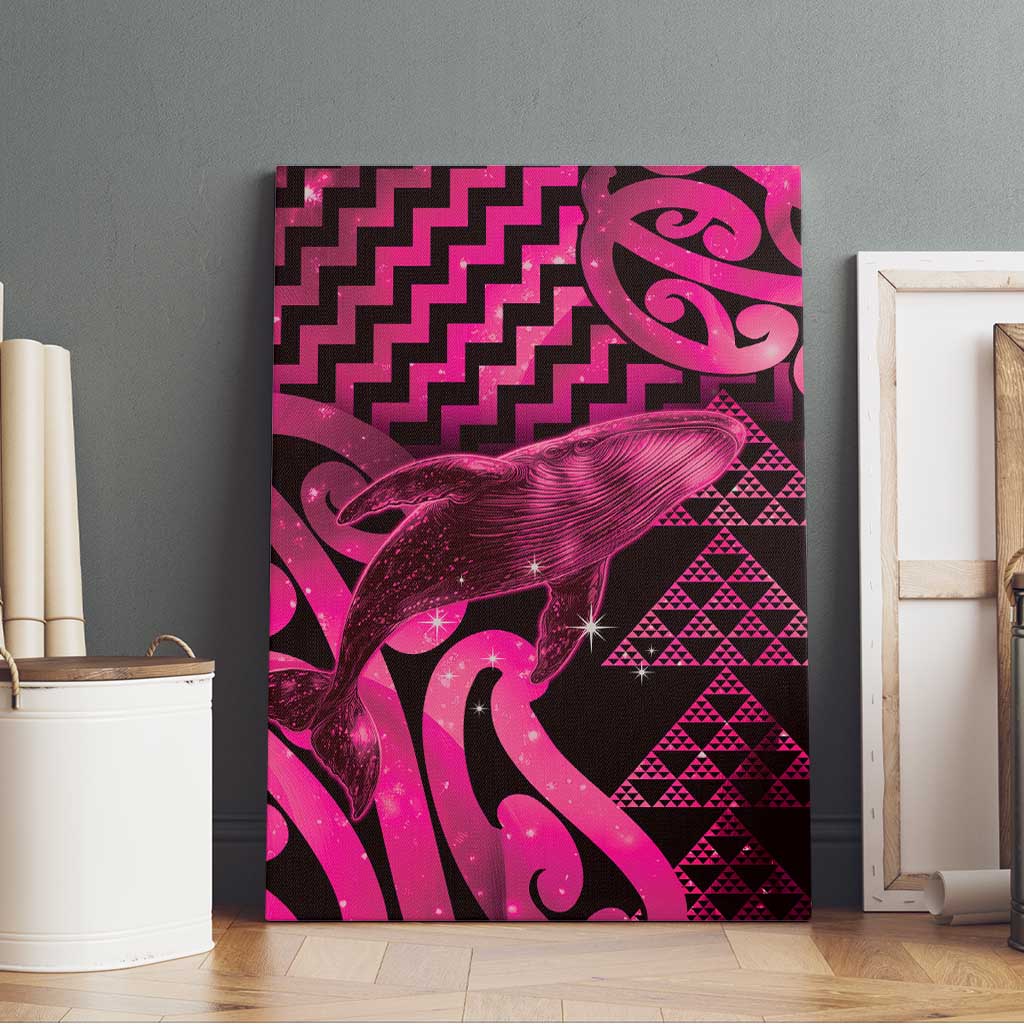 Humpback Whale Matariki New Zealand Canvas Wall Art NZ Maori Paikea Poutama Luxury Pink LT14 - Polynesian Pride