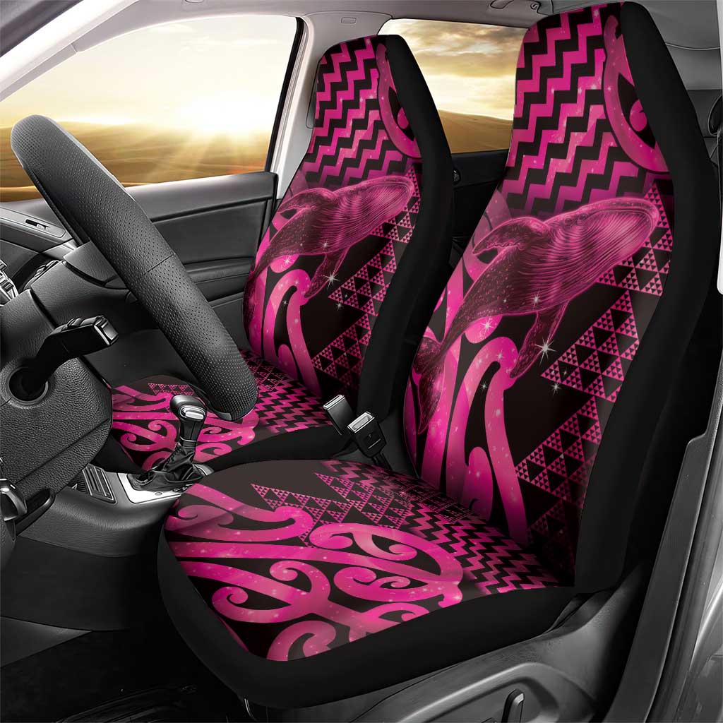 Humpback Whale Matariki New Zealand Car Seat Cover NZ Maori Paikea Poutama Luxury Pink LT14 - Polynesian Pride