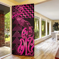 Humpback Whale Matariki New Zealand Door Cover NZ Maori Paikea Poutama Luxury Pink LT14 - Polynesian Pride