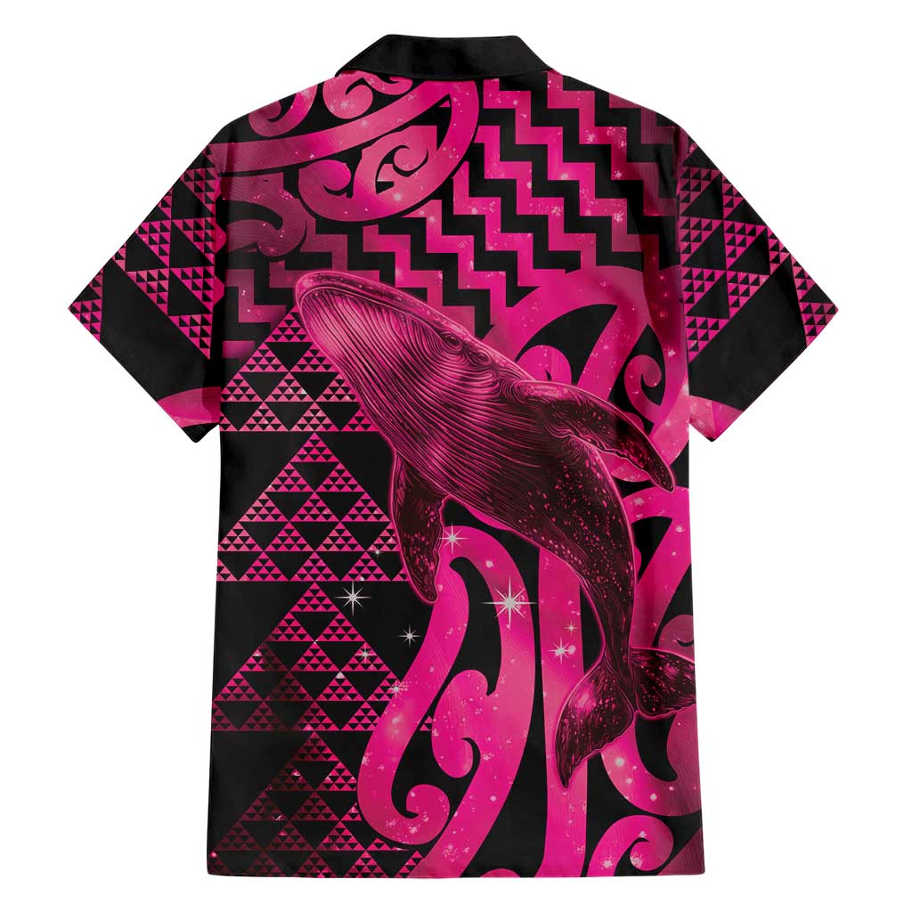 Humpback Whale Matariki New Zealand Family Matching Summer Maxi Dress and Hawaiian Shirt NZ Maori Paikea Poutama Luxury Pink LT14 - Polynesian Pride