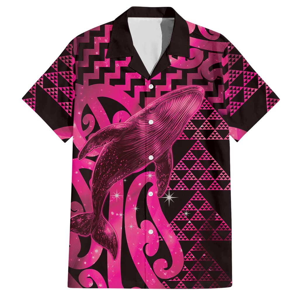 Humpback Whale Matariki New Zealand Hawaiian Shirt NZ Maori Paikea Poutama Luxury Pink