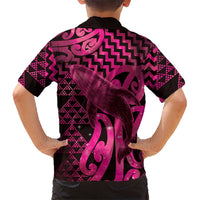 Humpback Whale Matariki New Zealand Kid Hawaiian Shirt NZ Maori Paikea Poutama Luxury Pink LT14 - Polynesian Pride