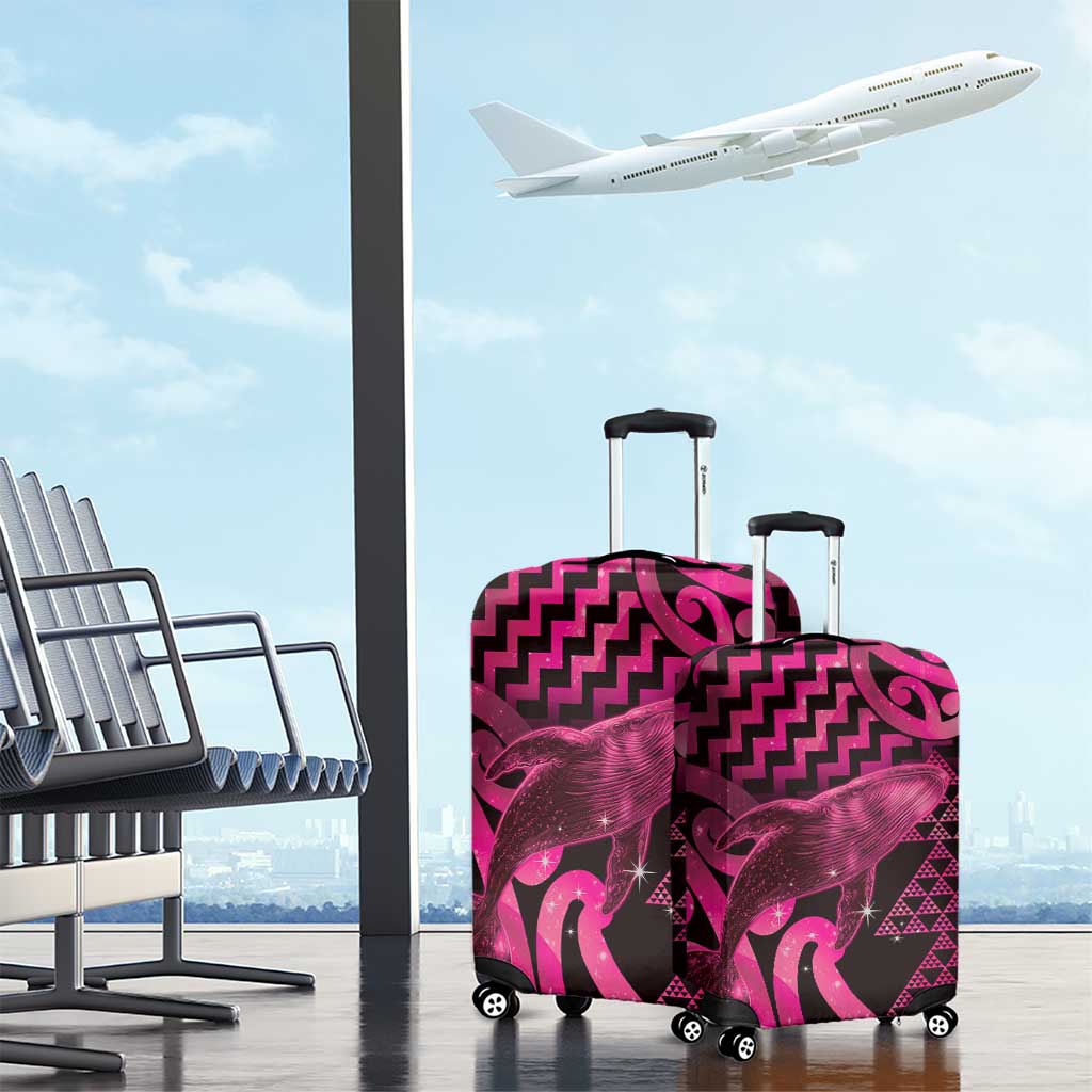 Humpback Whale Matariki New Zealand Luggage Cover NZ Maori Paikea Poutama Luxury Pink LT14 - Polynesian Pride