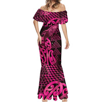 Humpback Whale Matariki New Zealand Mermaid Dress NZ Maori Paikea Poutama Luxury Pink