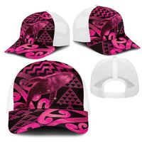 Humpback Whale Matariki New Zealand Mesh Trucker Cap NZ Maori Paikea Poutama Luxury Pink LT14 - Polynesian Pride