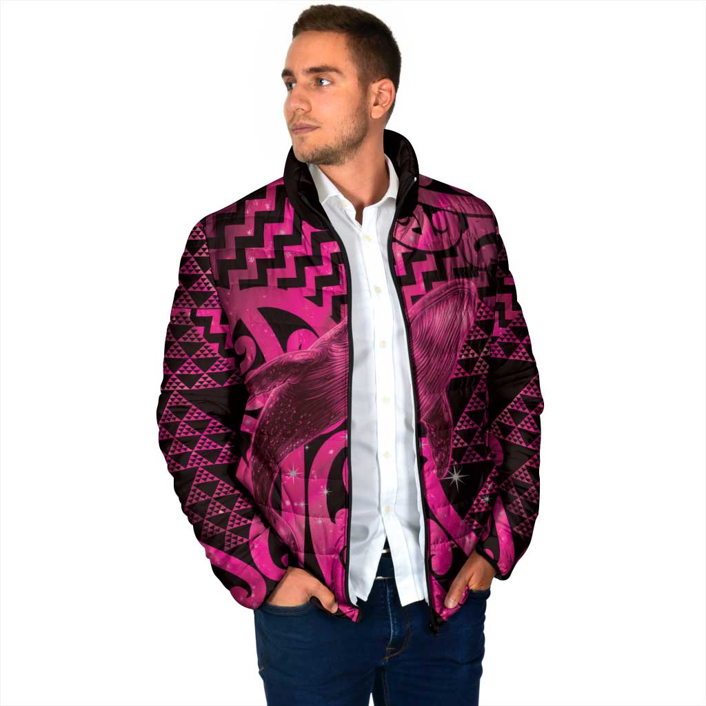 Humpback Whale Matariki New Zealand Padded Jacket NZ Maori Paikea Poutama Luxury Pink LT14 - Polynesian Pride
