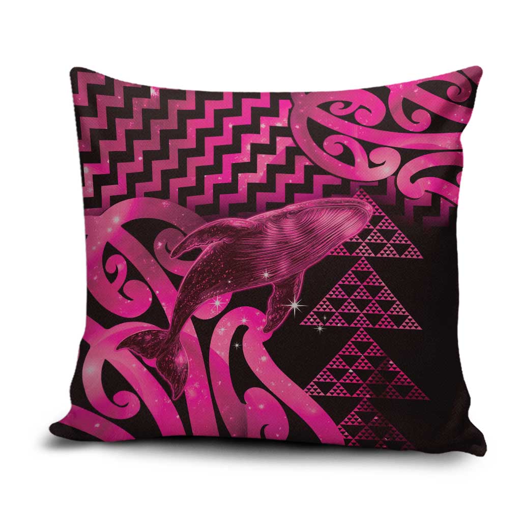 Humpback Whale Matariki New Zealand Pillow Cover NZ Maori Paikea Poutama Luxury Pink