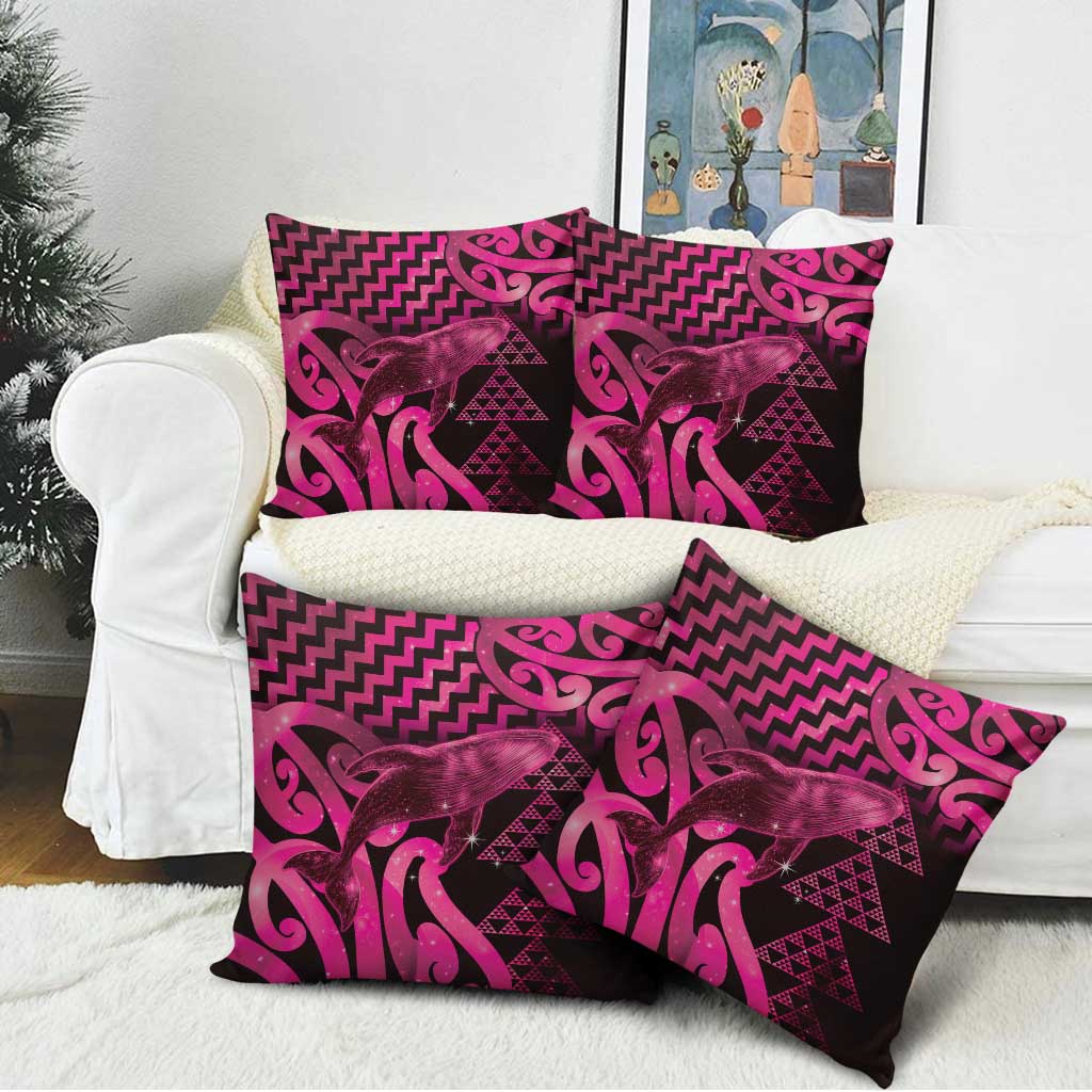 Humpback Whale Matariki New Zealand Pillow Cover NZ Maori Paikea Poutama Luxury Pink LT14 - Polynesian Pride