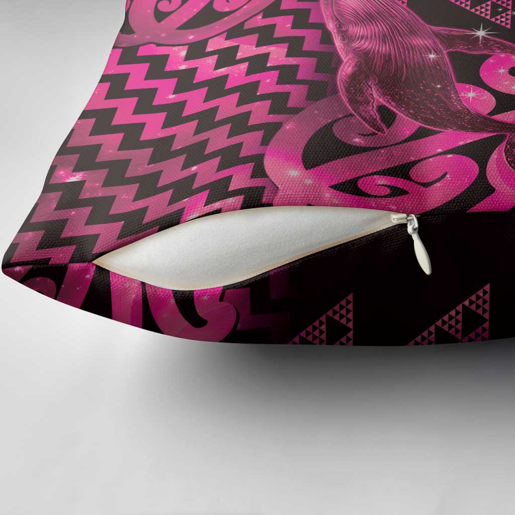Humpback Whale Matariki New Zealand Pillow Cover NZ Maori Paikea Poutama Luxury Pink LT14 - Polynesian Pride