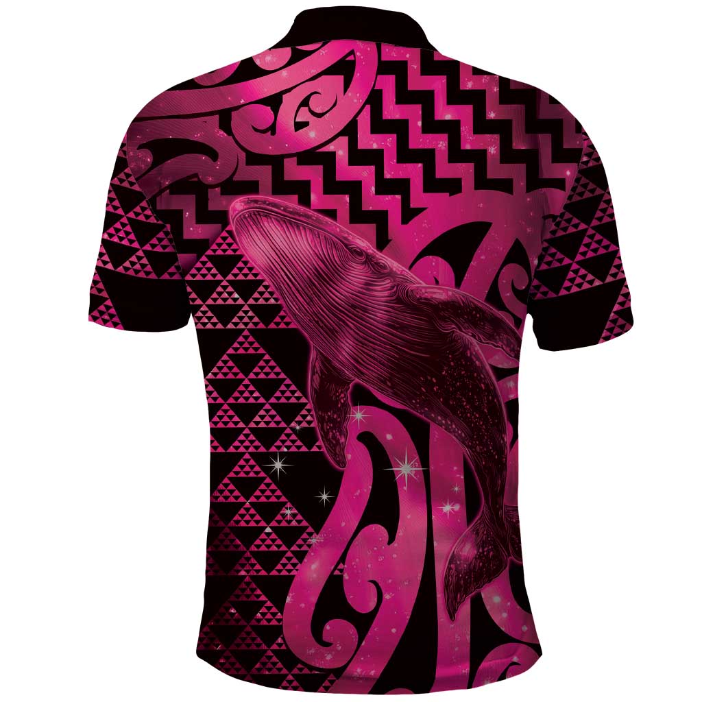 Humpback Whale Matariki New Zealand Polo Shirt NZ Maori Paikea Poutama Luxury Pink LT14 - Polynesian Pride