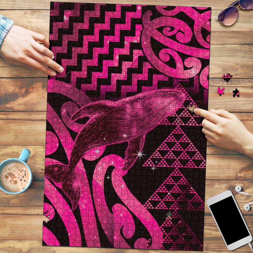 Humpback Whale Matariki New Zealand Puzzle NZ Maori Paikea Poutama Luxury Pink LT14 Pink - Polynesian Pride