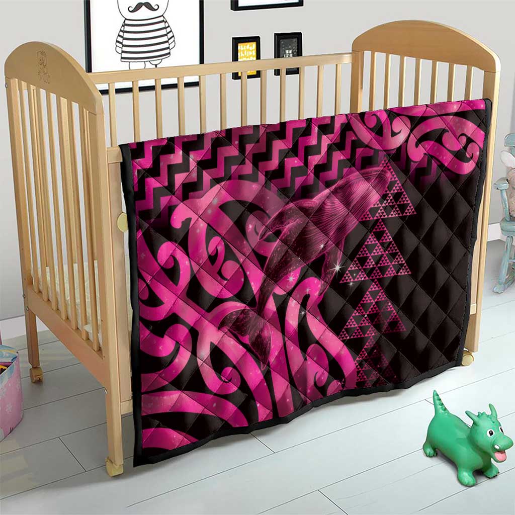 Humpback Whale Matariki New Zealand Quilt NZ Maori Paikea Poutama Luxury Pink LT14 - Polynesian Pride