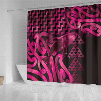 Humpback Whale Matariki New Zealand Shower Curtain NZ Maori Paikea Poutama Luxury Pink LT14 - Polynesian Pride