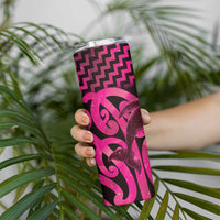 Humpback Whale Matariki New Zealand Skinny Tumbler NZ Maori Paikea Poutama Luxury Pink LT14 - Polynesian Pride