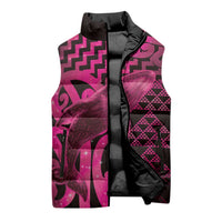 Humpback Whale Matariki New Zealand Sleeveless Puffer Jacket NZ Maori Paikea Poutama Luxury Pink LT14 - Polynesian Pride