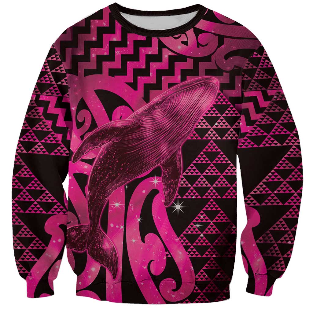 Humpback Whale Matariki New Zealand Sweatshirt NZ Maori Paikea Poutama Luxury Pink LT14 Unisex Pink - Polynesian Pride